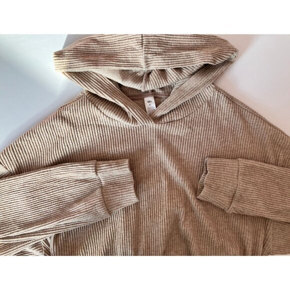 Alo Yoga Muse Cropped Hoodie Gravel Heather Size Medium - Picture 6 of 8